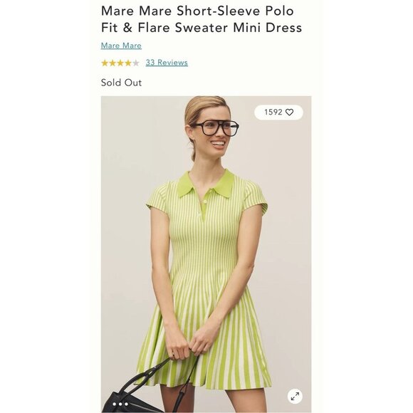 NWT Size XS - Mare Mare Polo Fit & Flare Cotton Sweater Mini Dress (NWT US$158) - Picture 7 of 16
